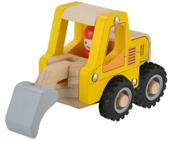 Gravemaskine i træ med gummihjul - FSC