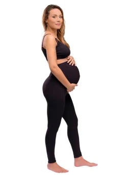 Graviditets leggings m. støtte (Recycled) sort s