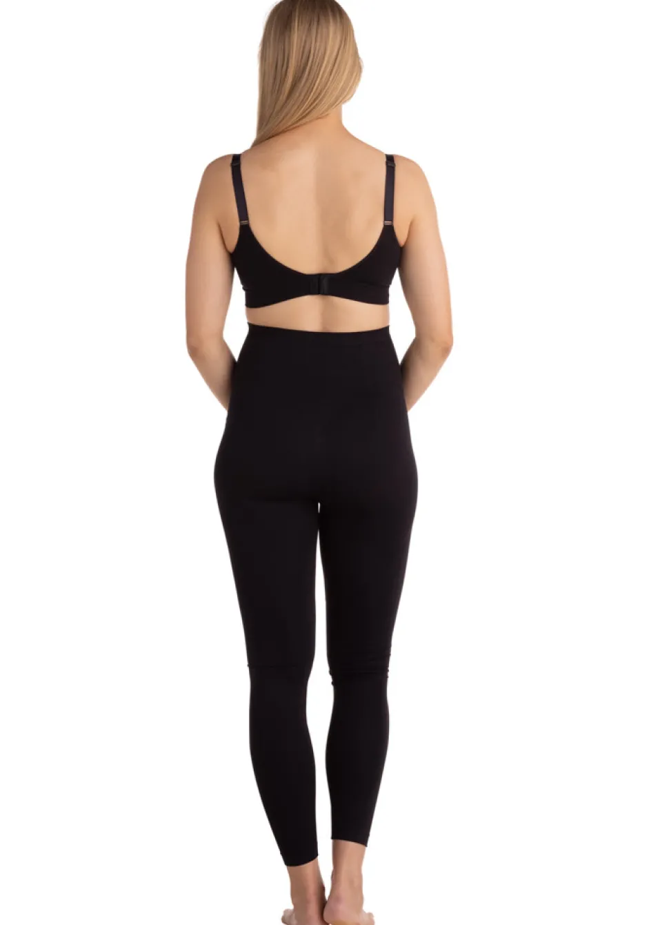 Graviditets leggings m. støtte (Recycled) sort s