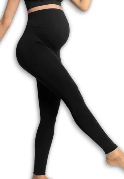 Graviditets leggings m. støtte (Recycled) sort m