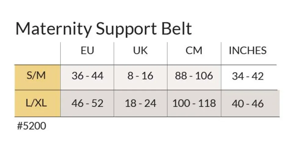Graviditets støttebælte, sort S/M