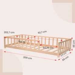 Gulvseng, 90x200 cm.
