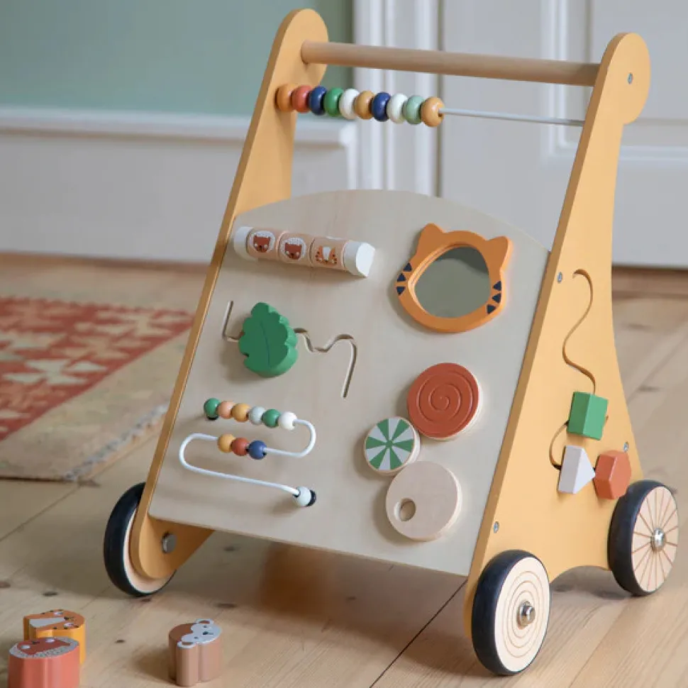 Gåvogn m/aktiviteter, træ, Wildlife