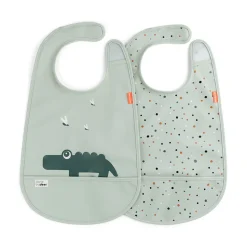 Hagesmæk m/Velcro 2 stk. - croco grøn