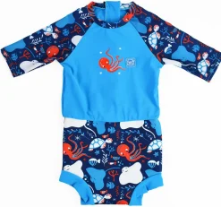 Happy nappy sunsuit - Under the Sea Blue