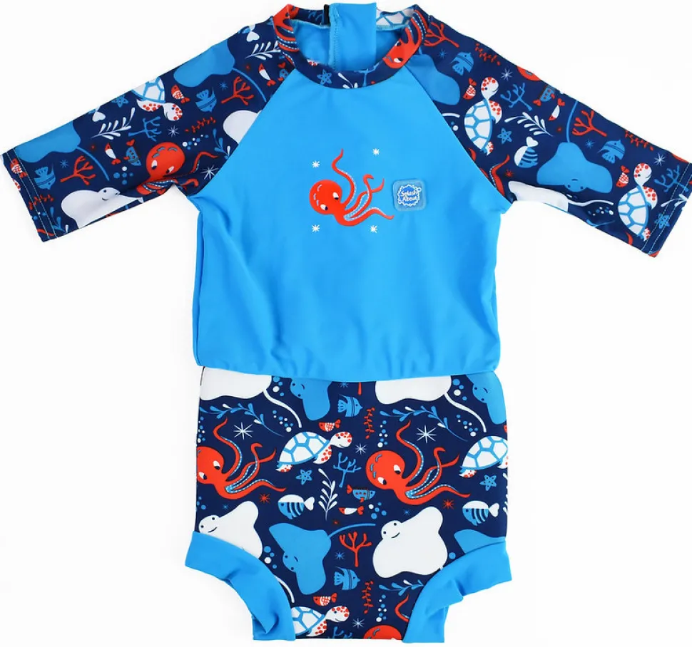 Happy nappy sunsuit - Under the Sea Blue