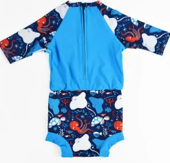 Happy nappy sunsuit - Under the Sea Blue