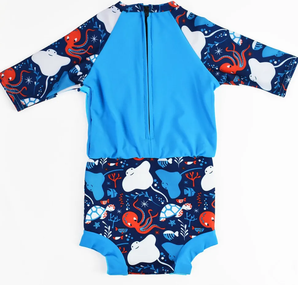 Happy nappy sunsuit - Under the Sea Blue