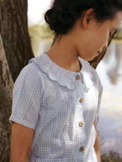 Hazelle kortærmet løs skjorte - ZEN BLUE