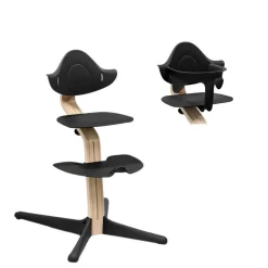 Højstol bøg - natural black inkl. babysæt