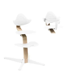 Højstol bøg - natural white inkl. babysæt