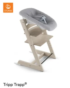 Højstol bøg inkl. newborn sæt - whitewash