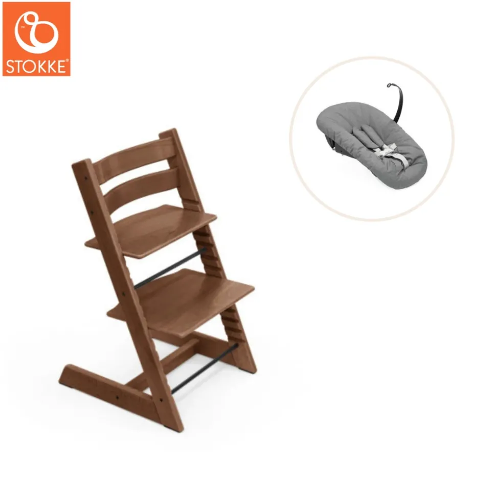Højstol bøg inkl. newborn sæt - Warm brown