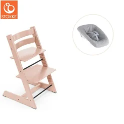 Højstol bøg inkl. newborn sæt - serene pink