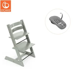 Højstol bøg inkl. newborn sæt - Glacier green