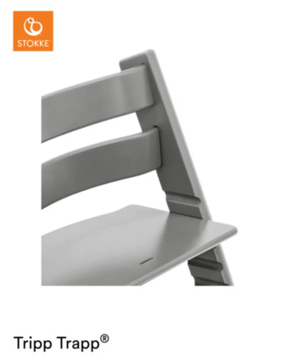 Højstol bøg inkl. newborn sæt - storm grey