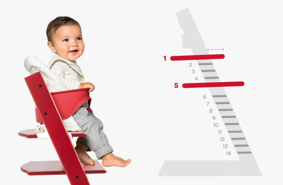 Højstol bøg inkl. newborn sæt - storm grey