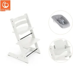 Højstol inkl. newborn sæt og babysæt - hvid