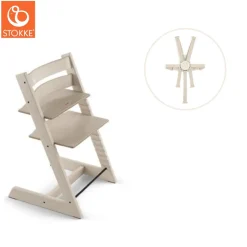 Højstol inkl. sele - whitewash