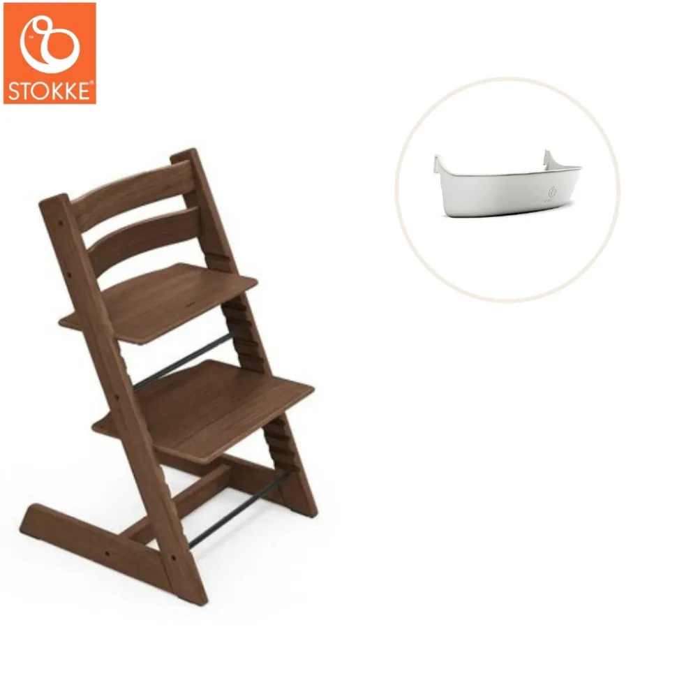 Højstol inkl. storage opbevaring - eg warm brown