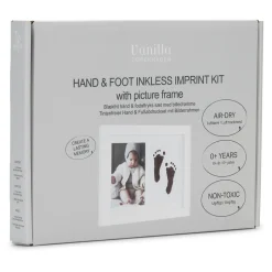 Hånd og fodaftryk sæt med stempel og ramme