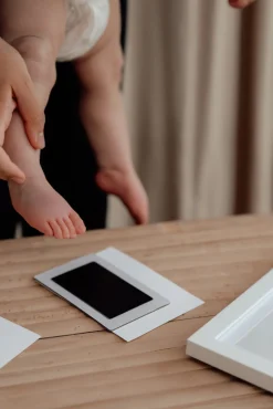 Hånd og fodaftryk sæt med stempel og ramme