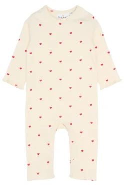 Holiday Heart Rib Jumpsuit - GARDENIA