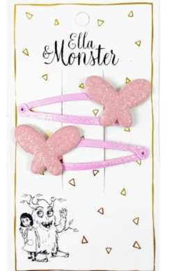 Hårclips Pink Butterfly