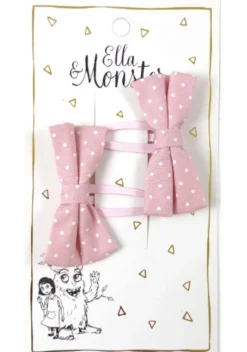 Hårclips Pink Butterfly Dot