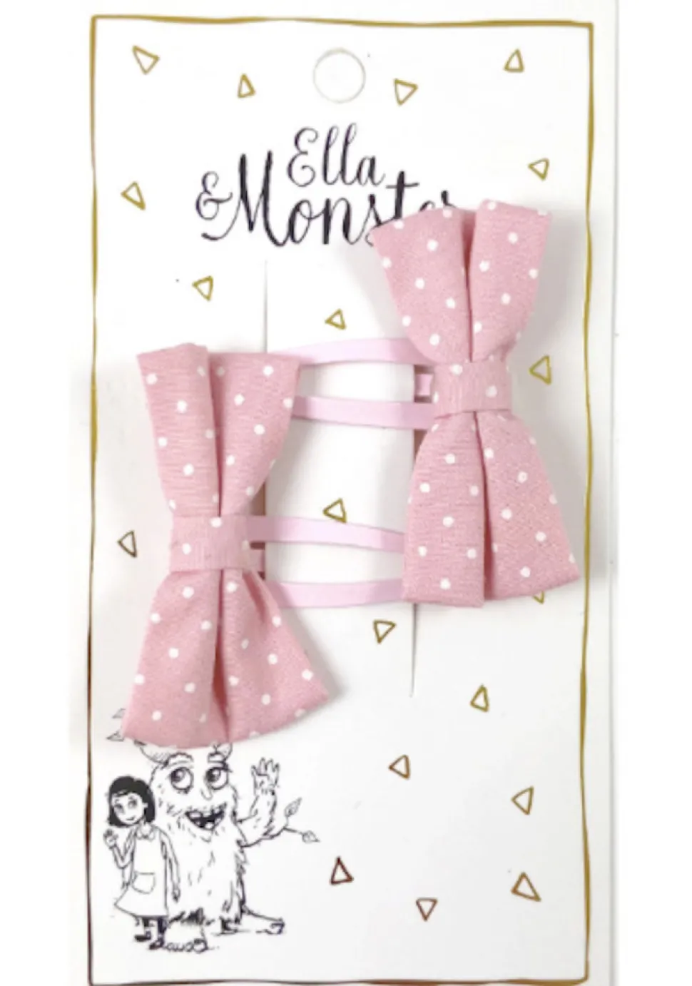 Hårclips Pink Butterfly Dot