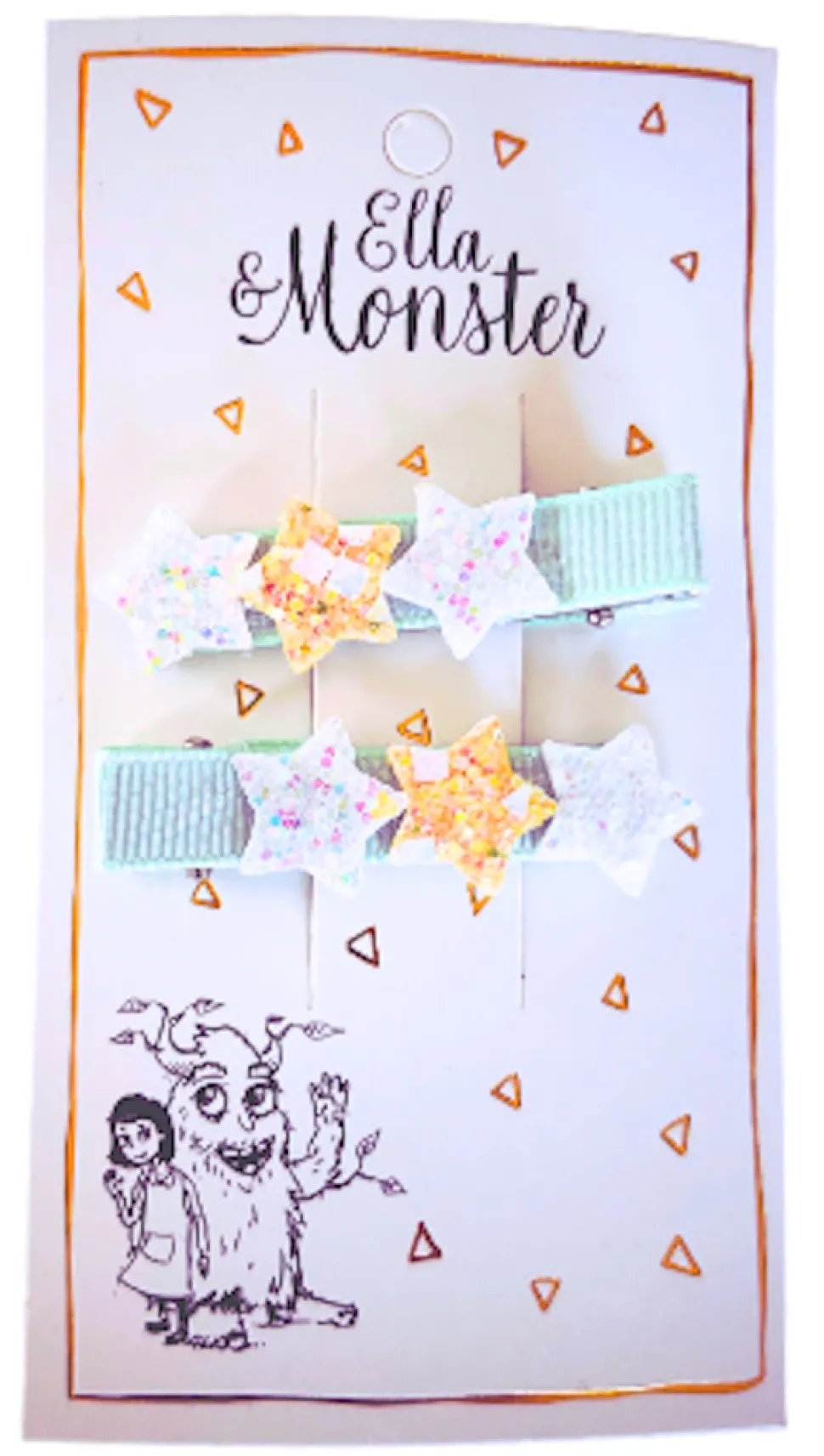 Hårclips Sparkle Star Line Green