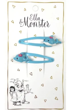 Hårclips Turuise Dolphin