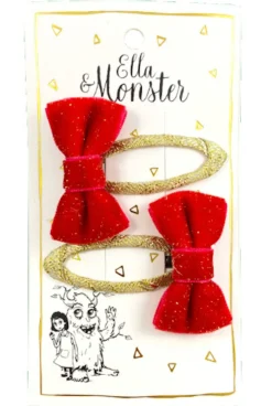 Hårspænde Fløjl Juliet Sløjfe Rød