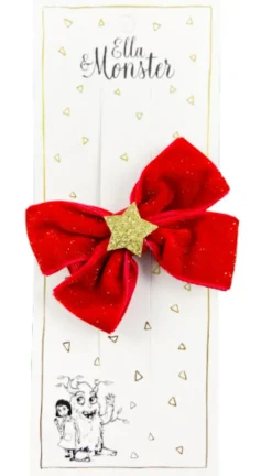 Hårspænde Romantisk Julesløjfe Rød