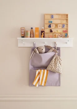 Hylde med knager - hvid FSC®