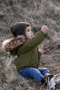 Jakke m. Fake Fur - Grape Leaf