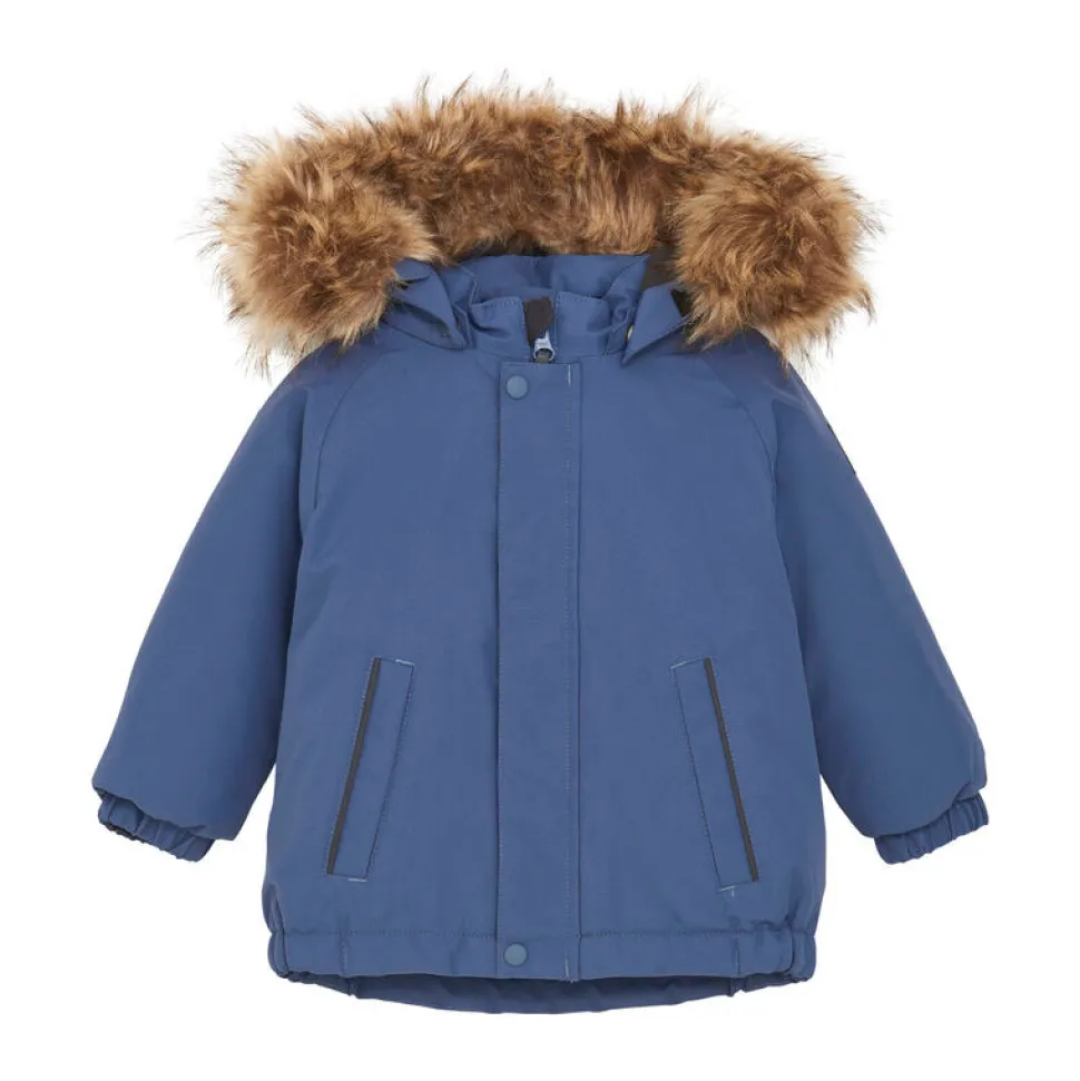 Jakke m. Fake Fur - Vintage Indigo