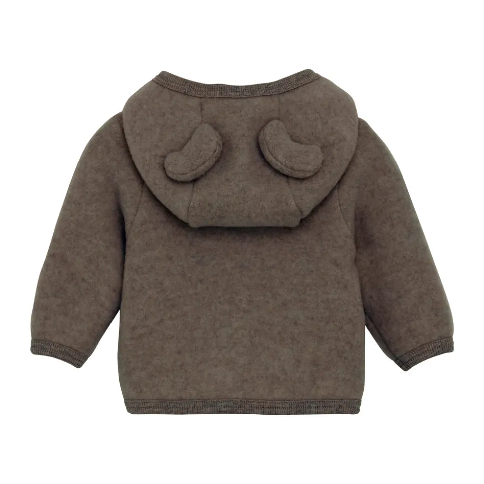 Jakke Ører Uld Fleece - Brown Melange