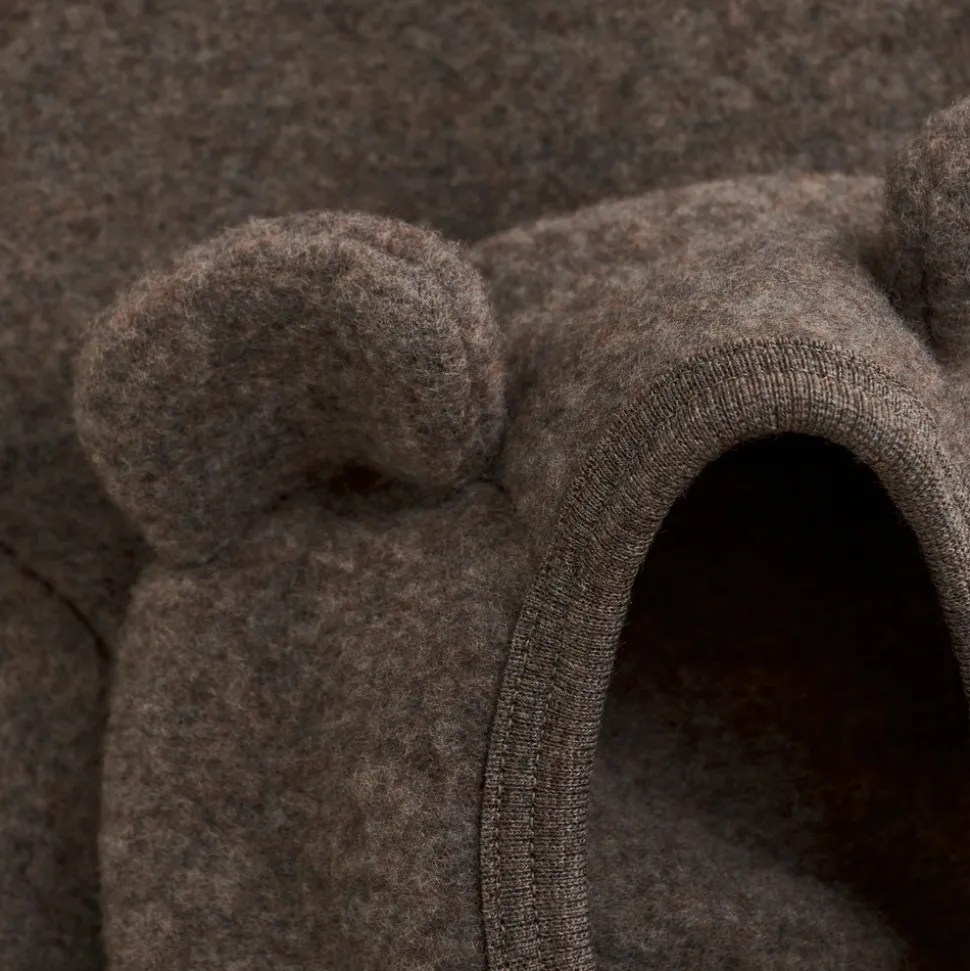 Jakke Ører Uld Fleece - Brown Melange