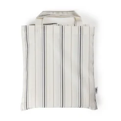 Junior sengetøj, cream stripe,beige/blå 140x100