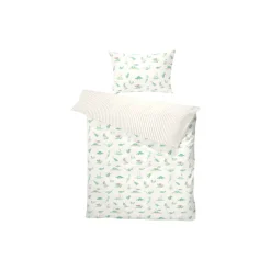 Junior sengetøj, Dino Green/Beige 100x140 cm