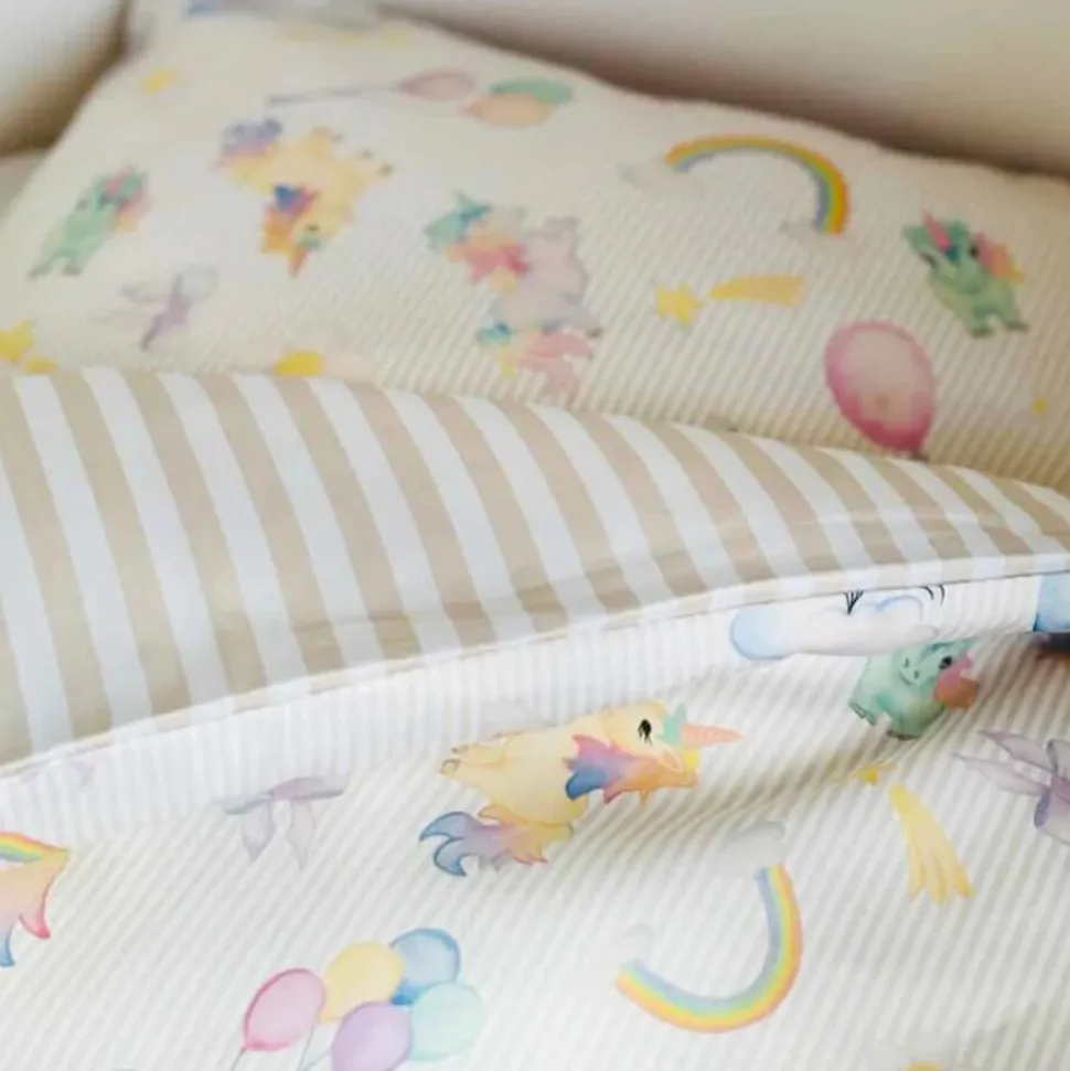 Junior sengetøj, Unicorn Rose/Beige 100x140 cm