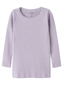 Kab langærmet top - Lavender Gray