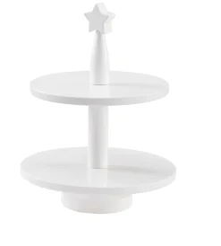 Kagefad i træ, hvid