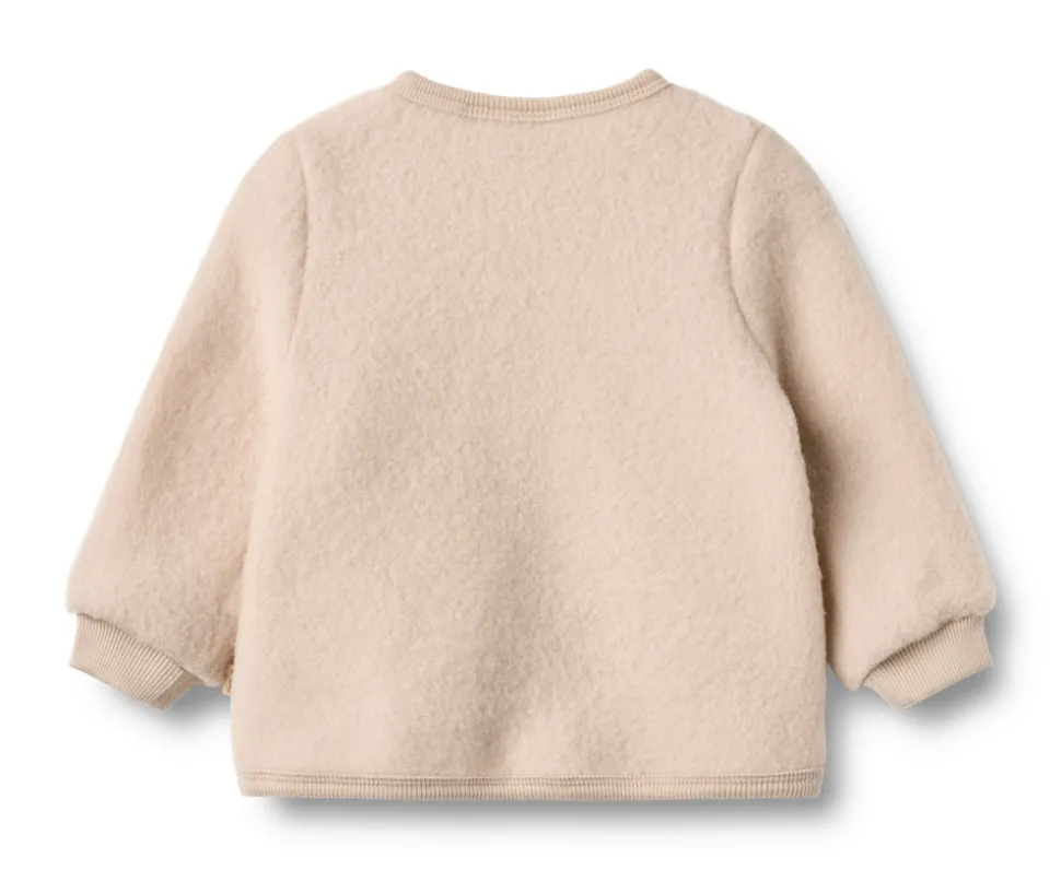 Kari Uld Fleece Cardigan - Pale lilac