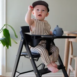 Klapp højstol foldbar - eg sort