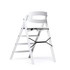 Klapp højstol foldbar bøg inkl. pude - hvid