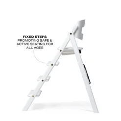 Klapp højstol foldbar bøg inkl. pude - hvid