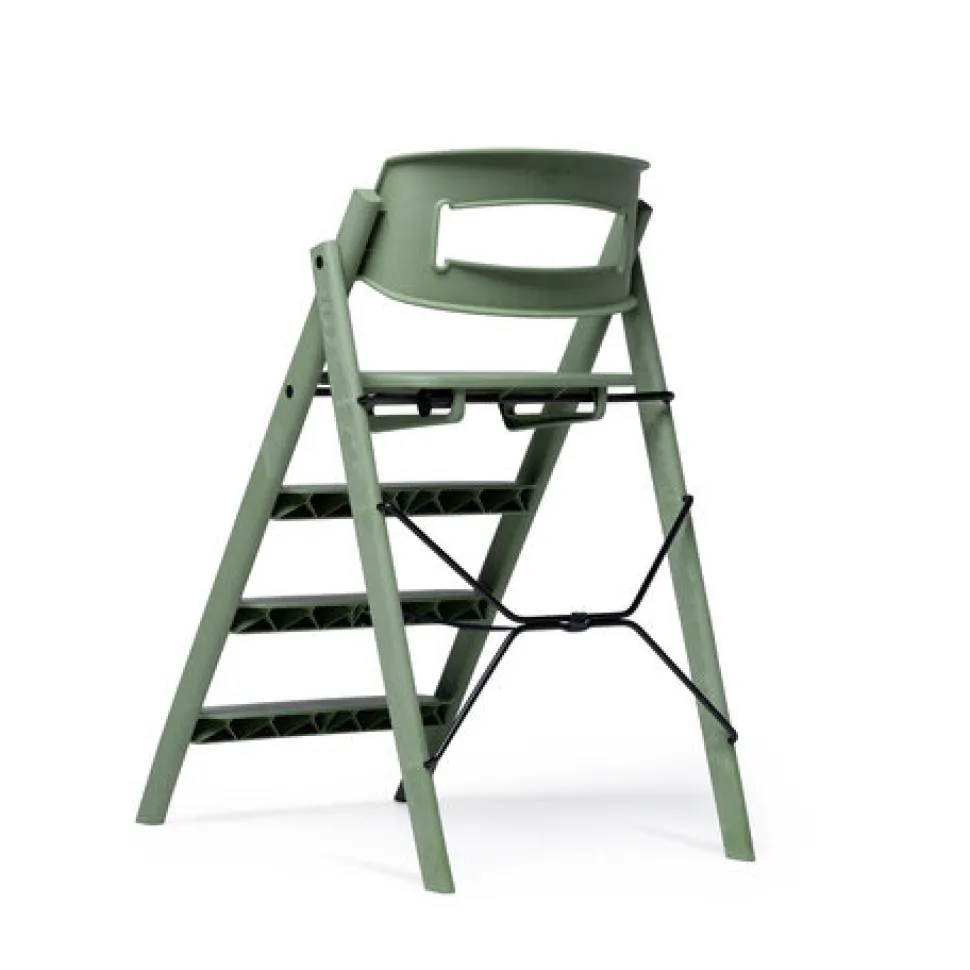 Klapp højstol foldbar genbrugsplast inkl. pude - grøn