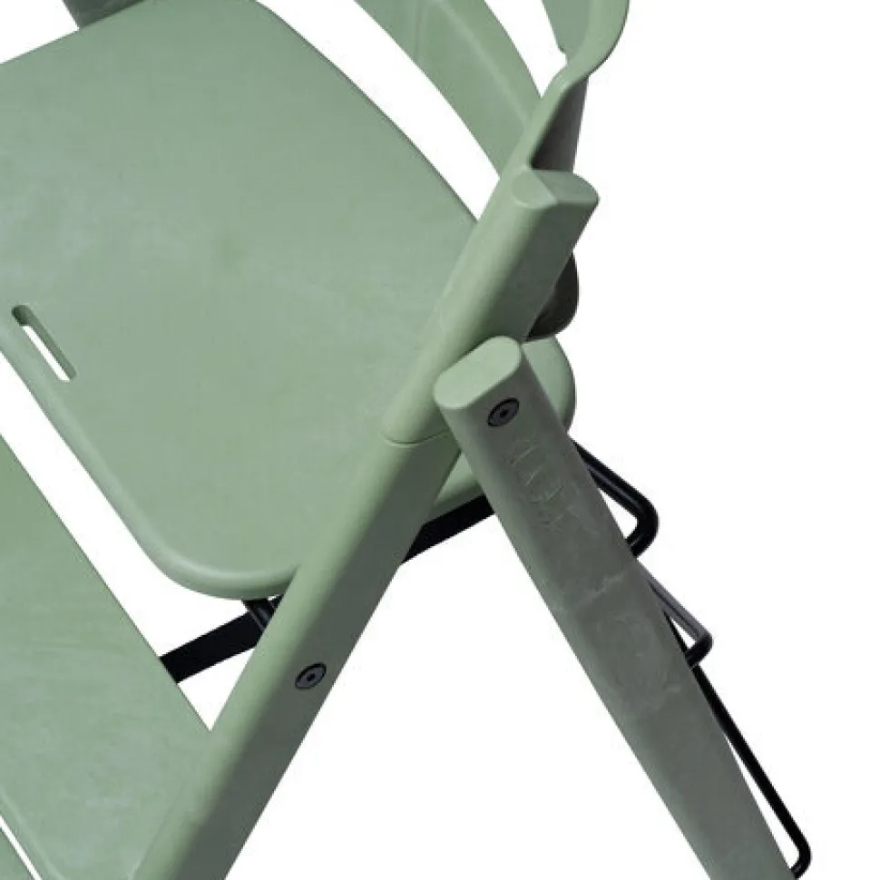 Klapp højstol foldbar genbrugsplast inkl. pude - grøn